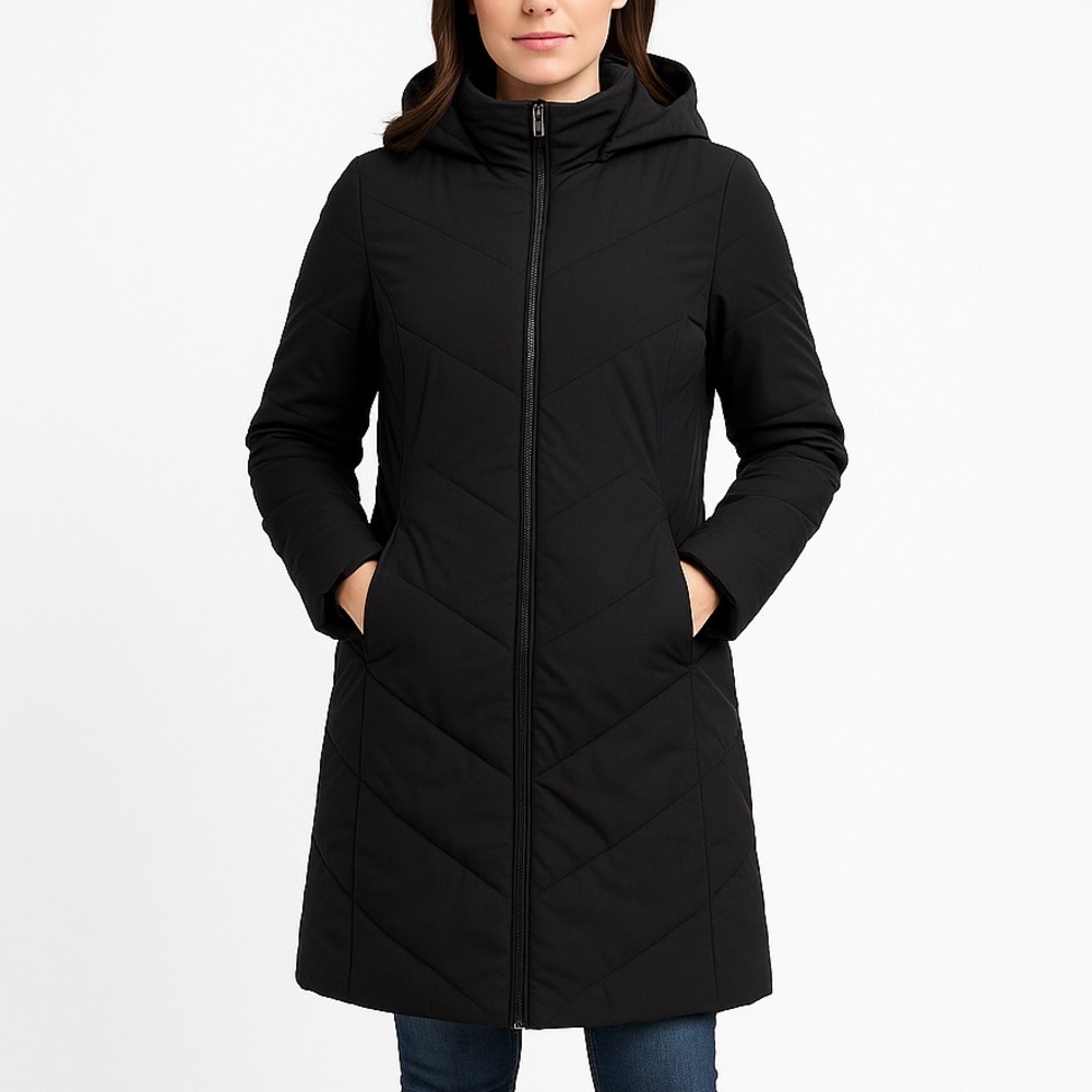 Bromley Sport down feather black coat parka‎ jacket, women size L